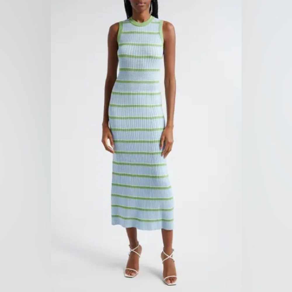 NWT Ramy Brook Ryan Striped Knit Midi-Dress XXL